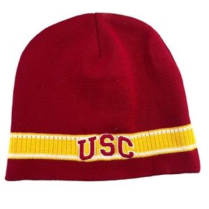 USC Trojans Beanie Knit Cap Hat Collegiate NCAA by Top of the World Red Gold